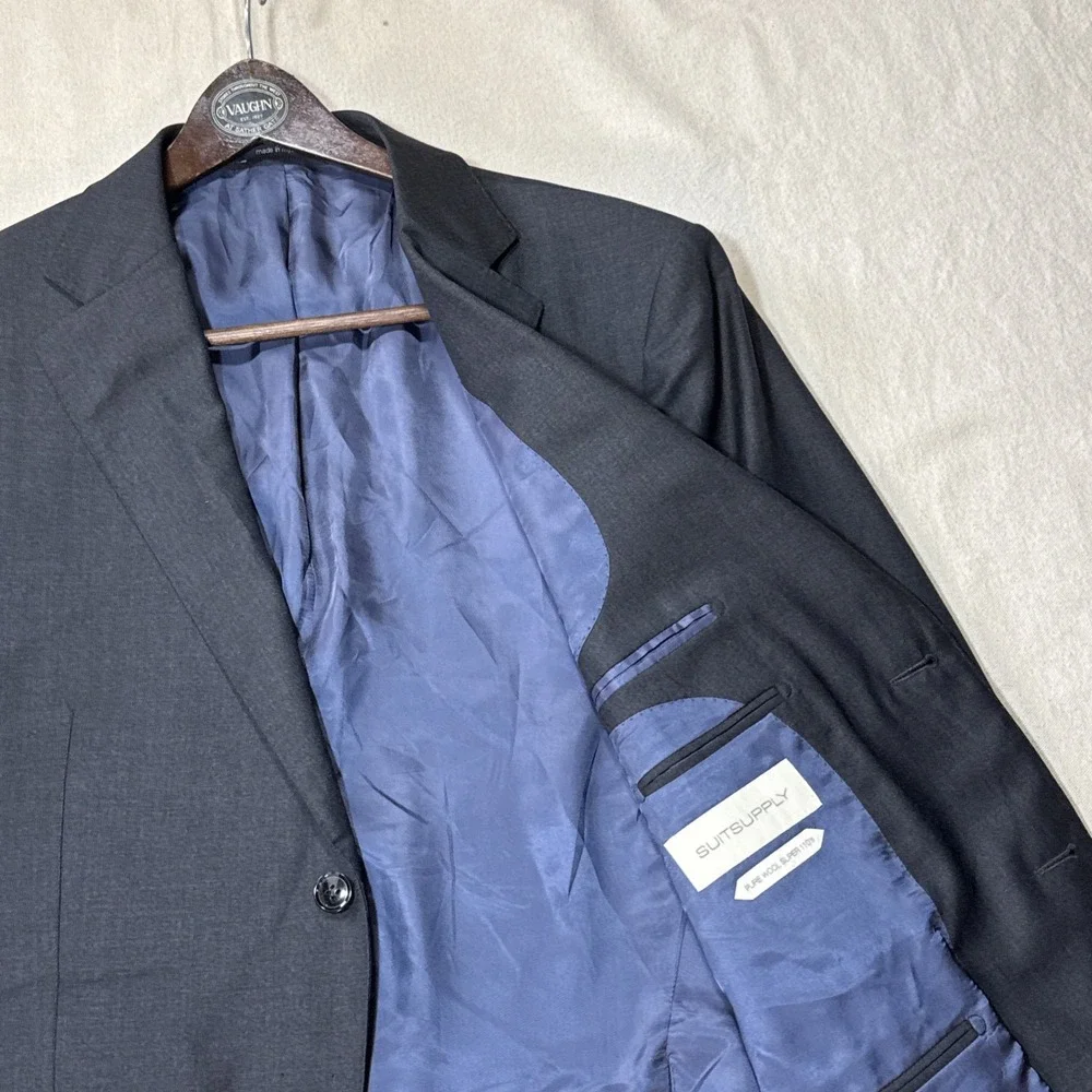 Suitsupply Wool Super 110s Vitale Barberis Canonico Napoli Gray Blazer Size 44S